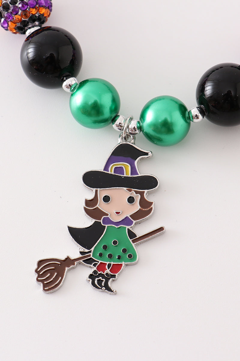 Halloween Witch Bubble Chunky Necklace