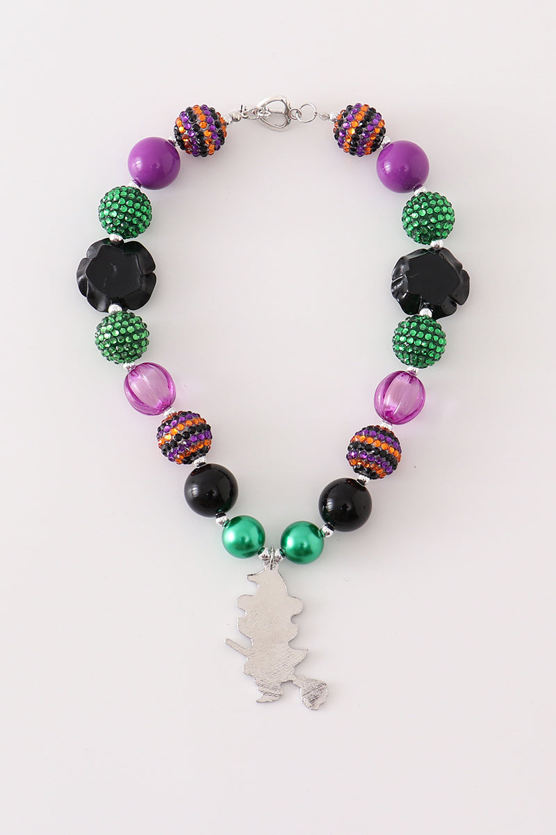 Halloween Witch Bubble Chunky Necklace