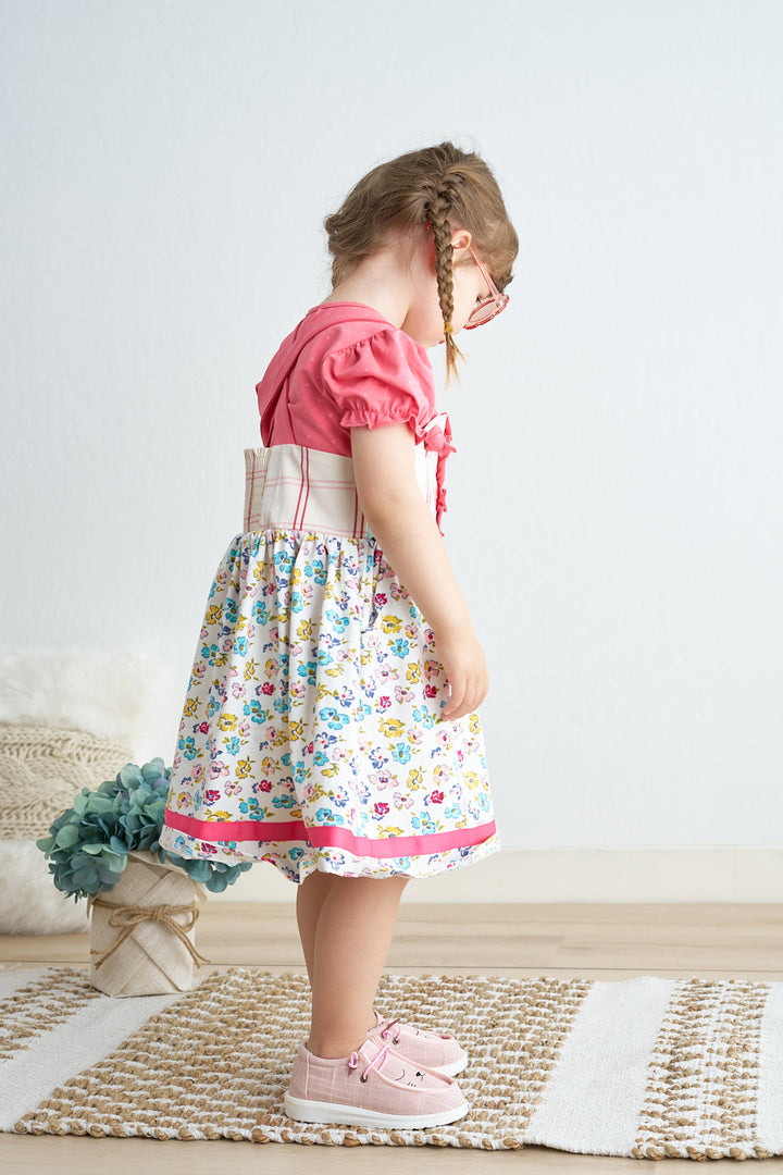 Platinum Floral Print Strap Girl Dress