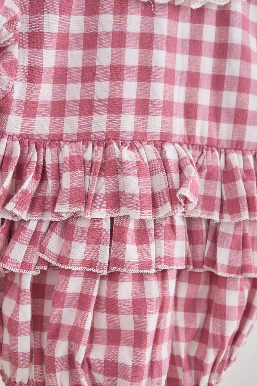 Pink Lace Flannel Gingham Bubble