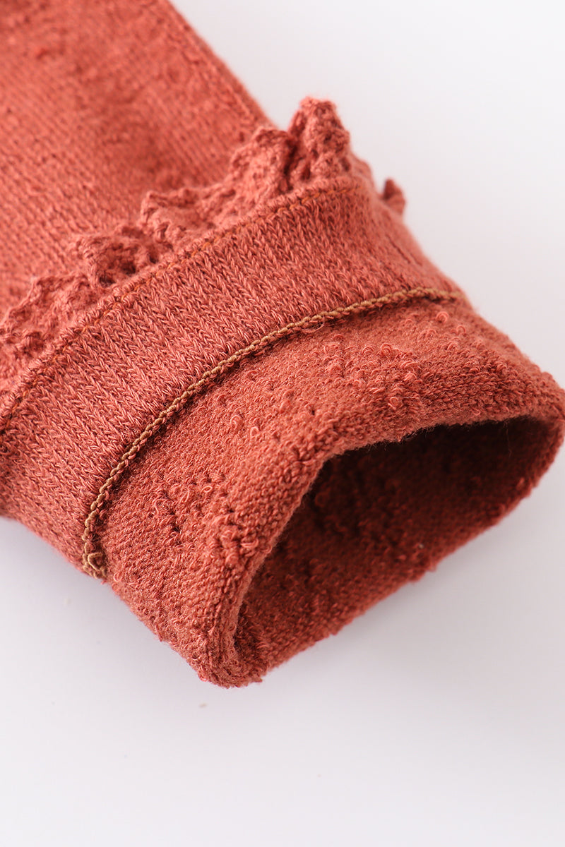 Caramel Knit Lace Knee High Socks