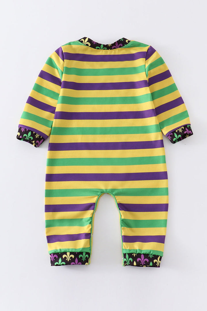 Mardi Gras Stripe Boy Romper