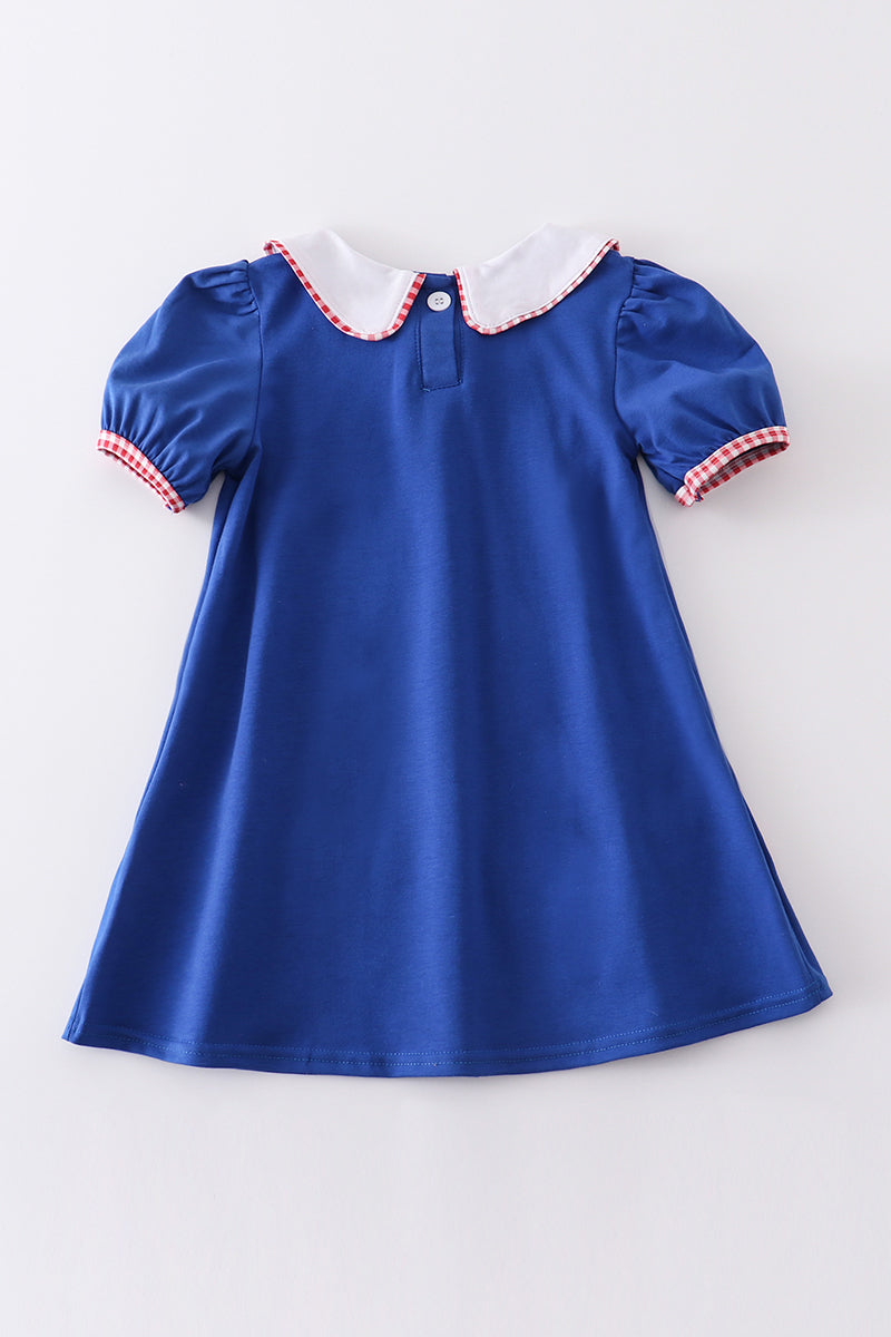 Blue Baseball Applique Dress