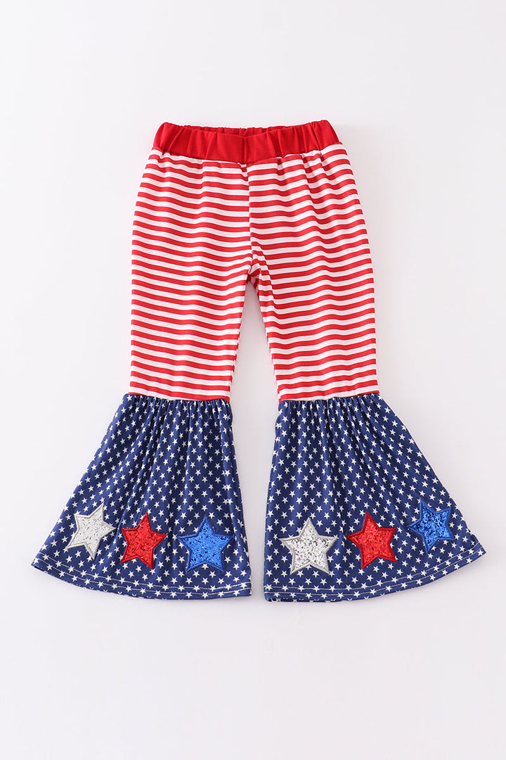 Patriotic Star Girl Bell Pants