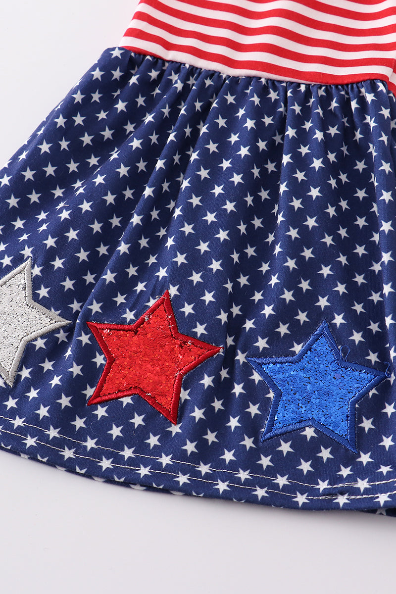 Patriotic Star Girl Bell Pants