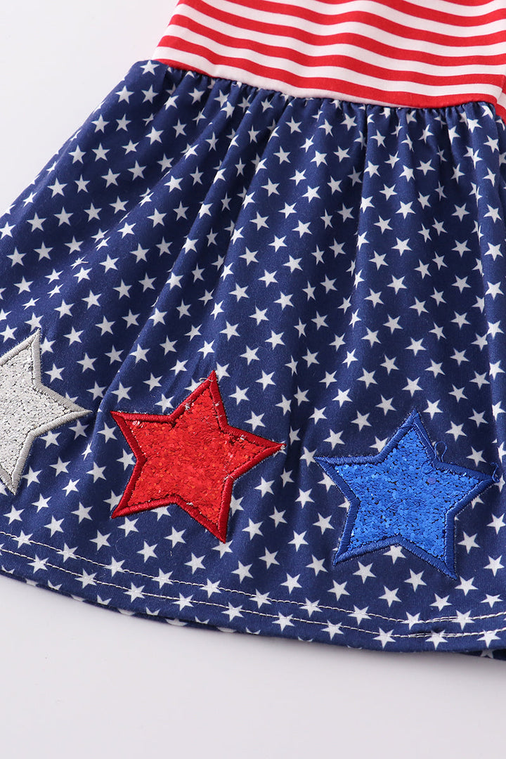 Patriotic Star Girl Bell Pants