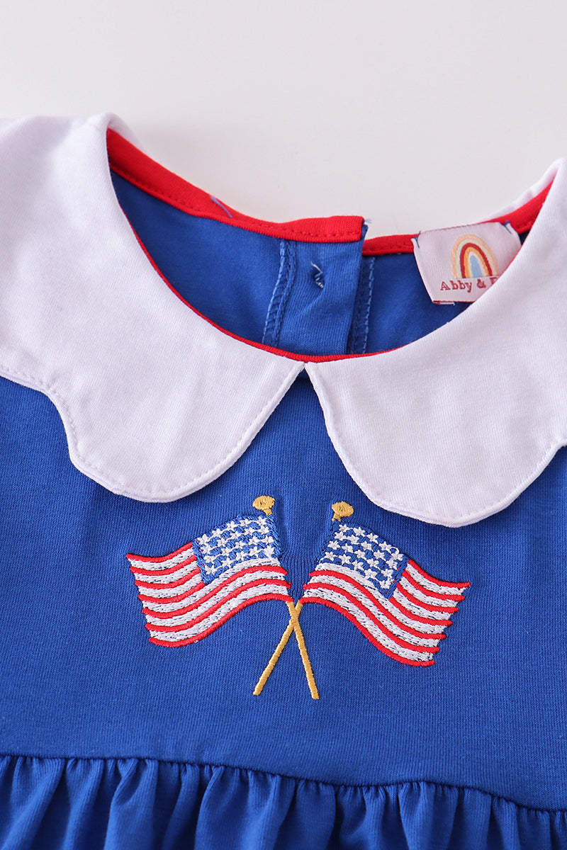 Blue Patriotic Flag Girl Set