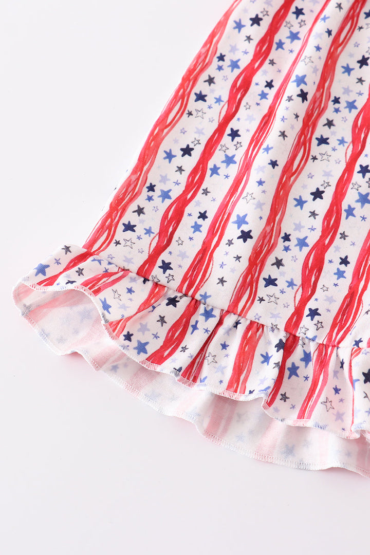 Blue Patriotic Flag Girl Set