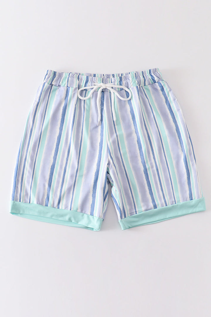 Blue Stripe Men Swim Trunks