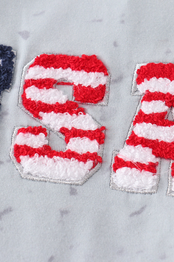 Patriotic Usa French Knot Girl Set