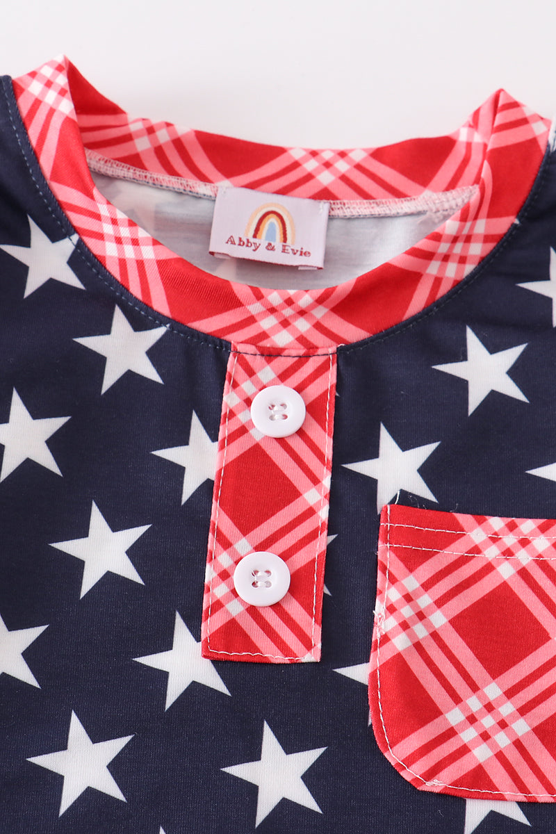 Patriotic Star Print Boy Top