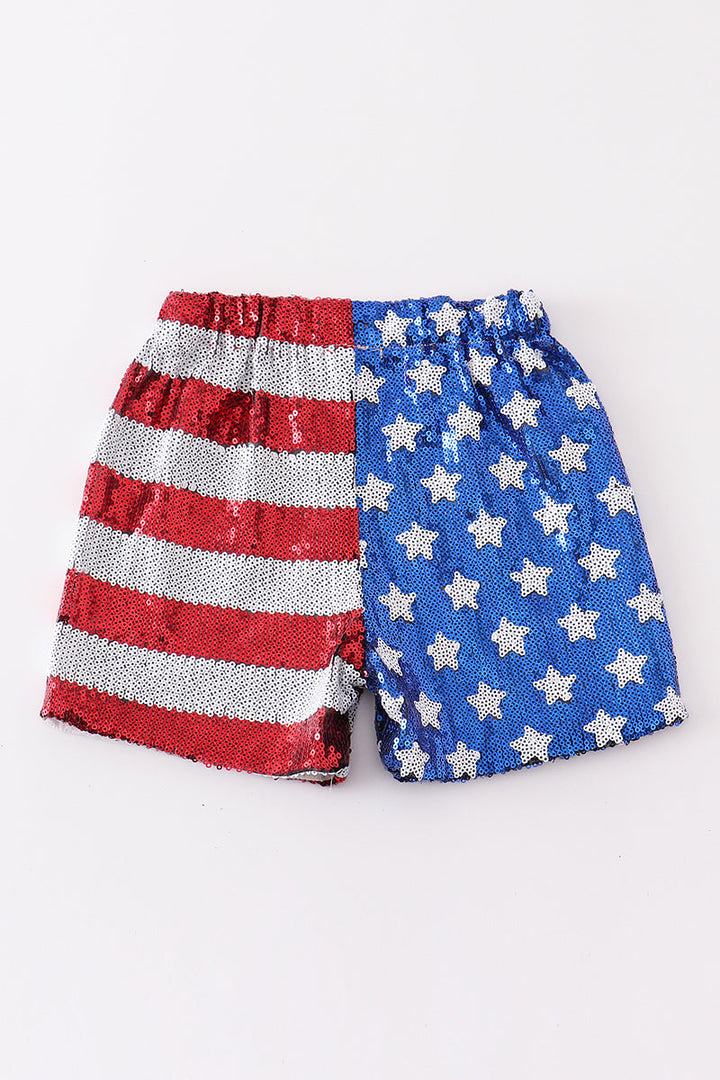 Patriotic Sequin Woman Shorts