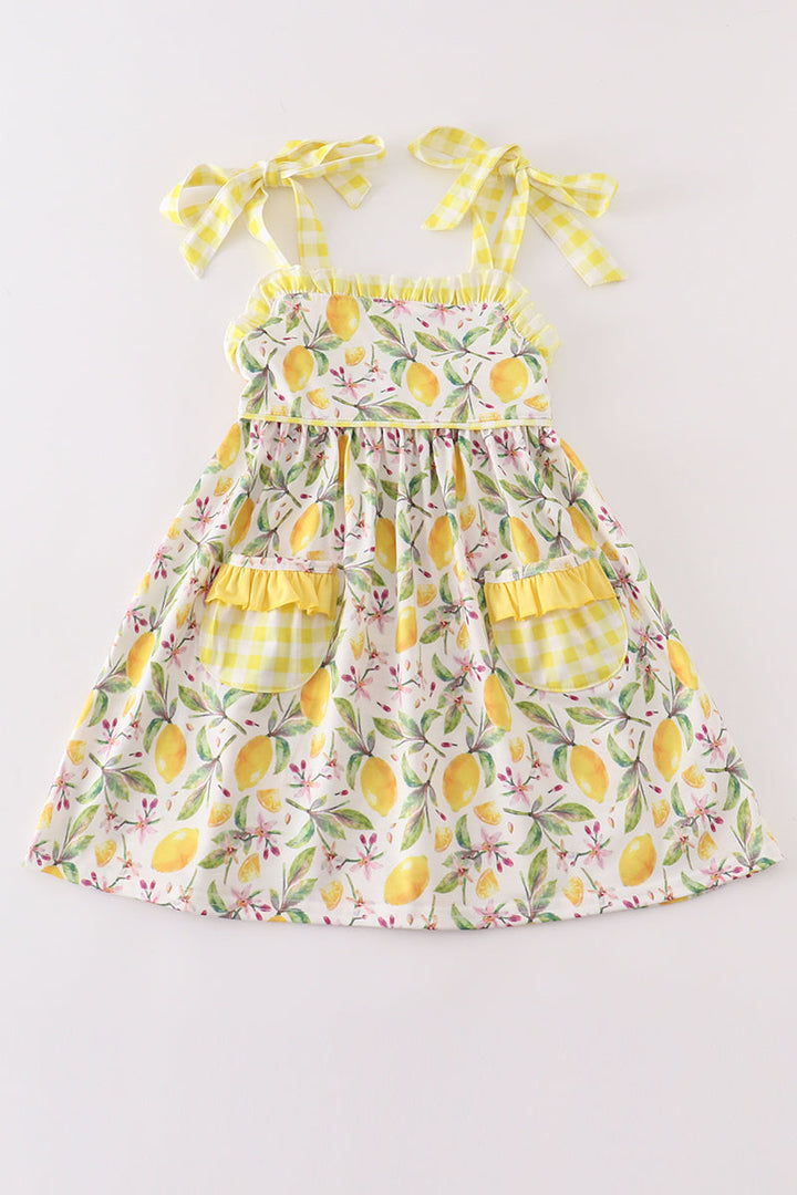 Yellow Lemon Ruffle Dress