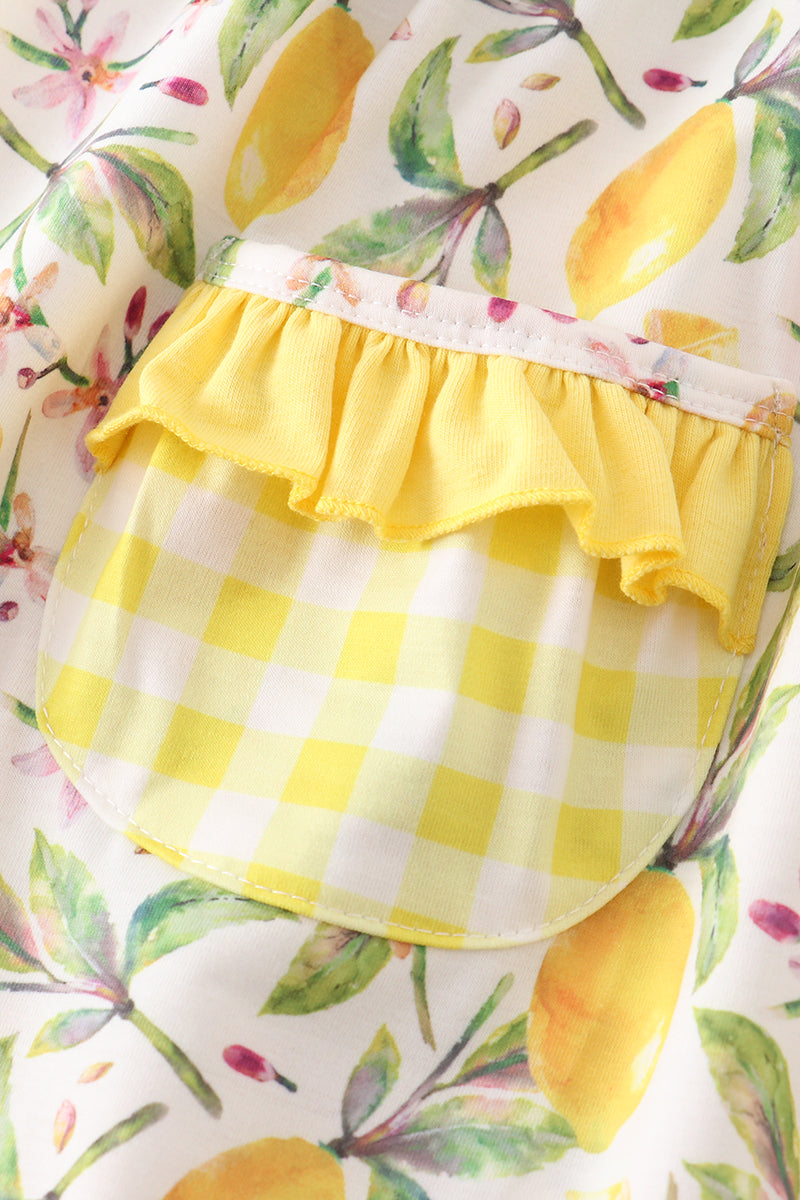 Yellow Lemon Ruffle Dress