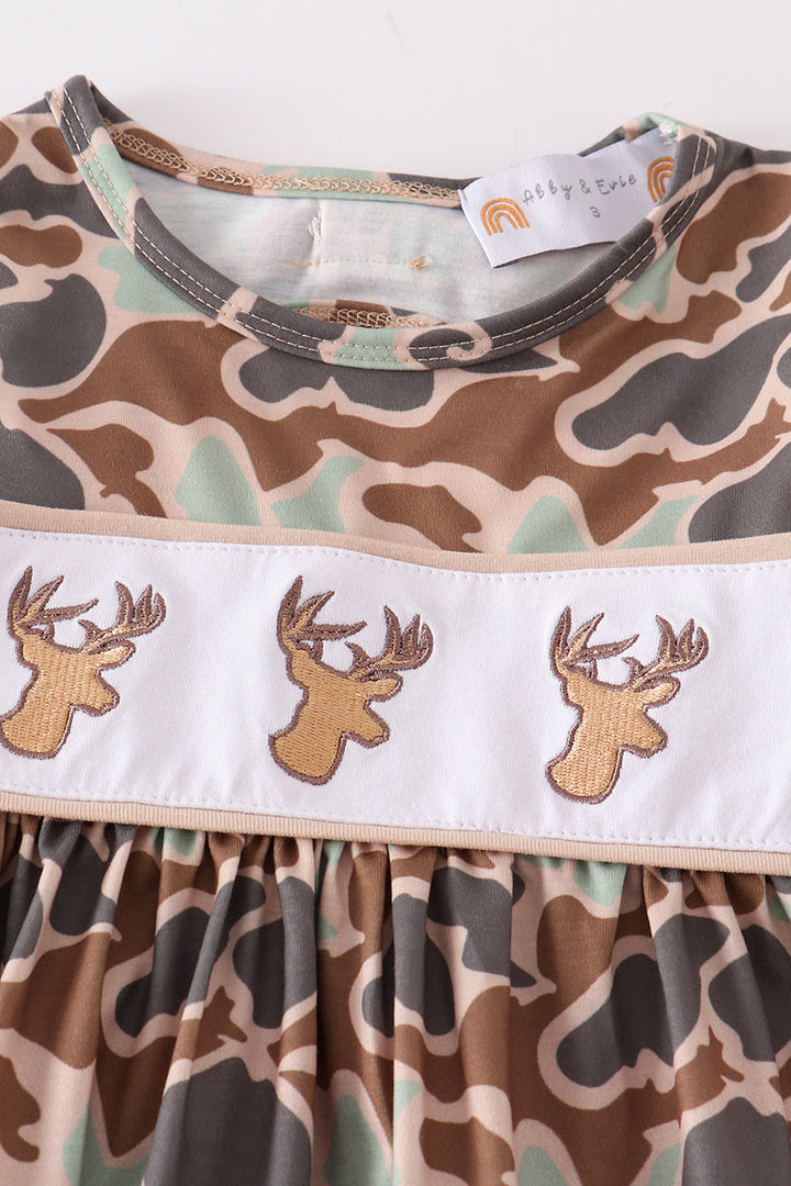 Camouflage Antler Embroidery Girl Set