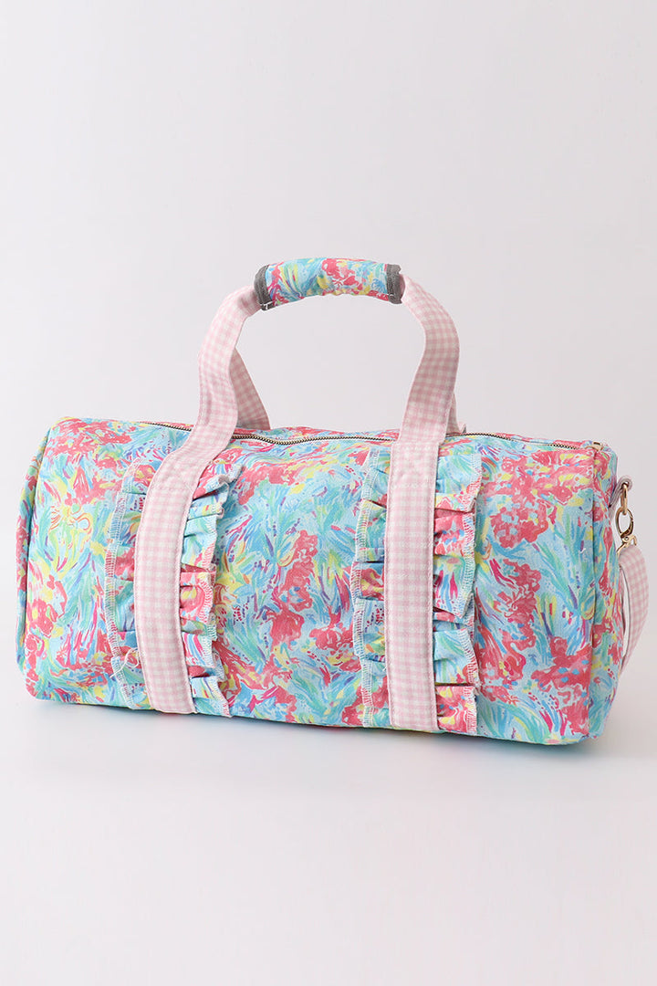 Green Floral Travel Bag