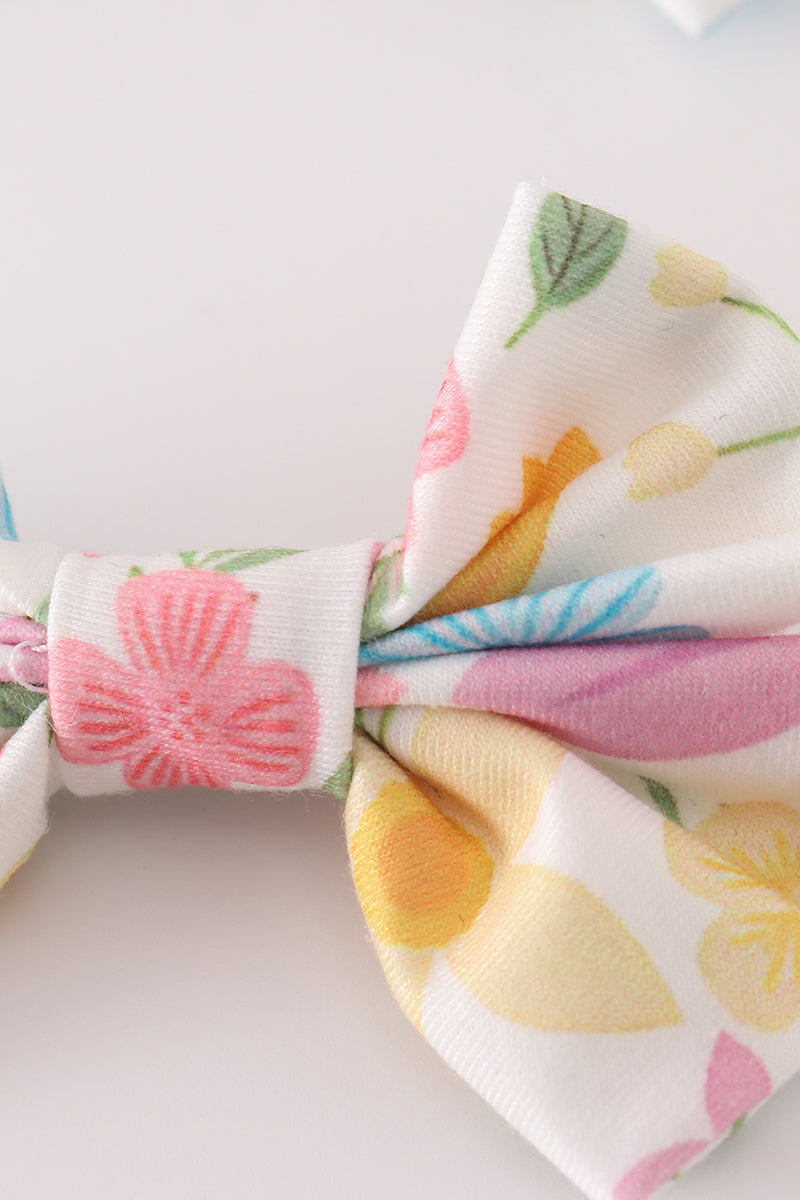 Floral Print Hair Bow