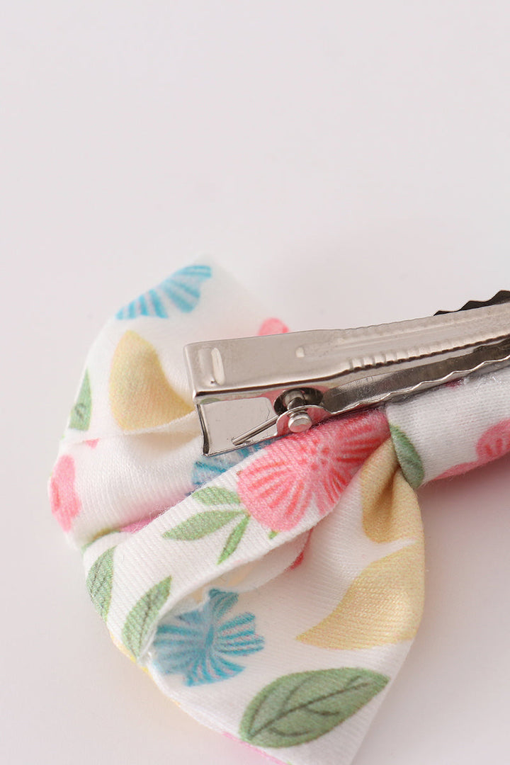 Floral Print Hair Bow