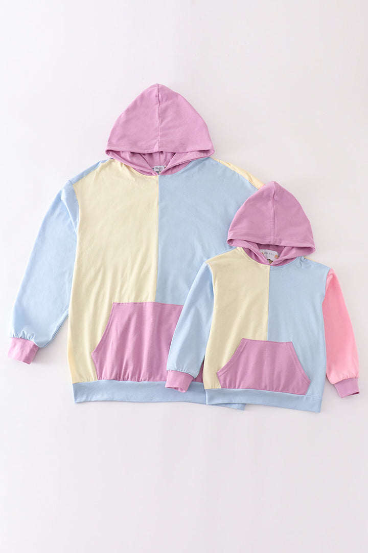 Multicolored Blocks Mom Hoodie Mom & Me