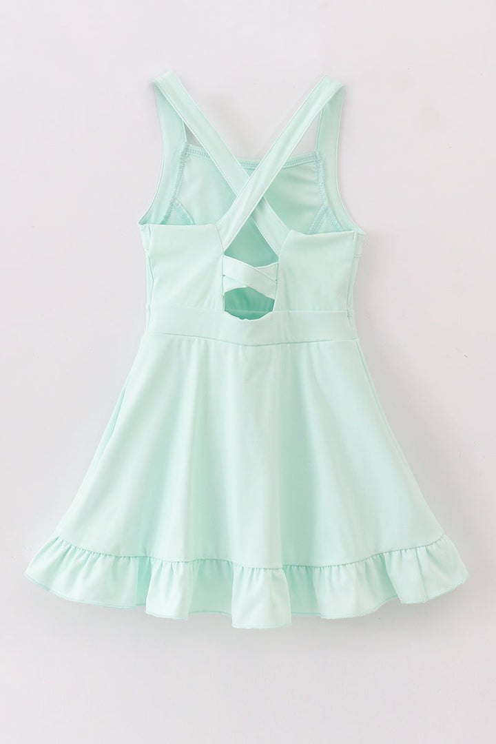 Mint Active Sporty Ruffle Tennis Dress