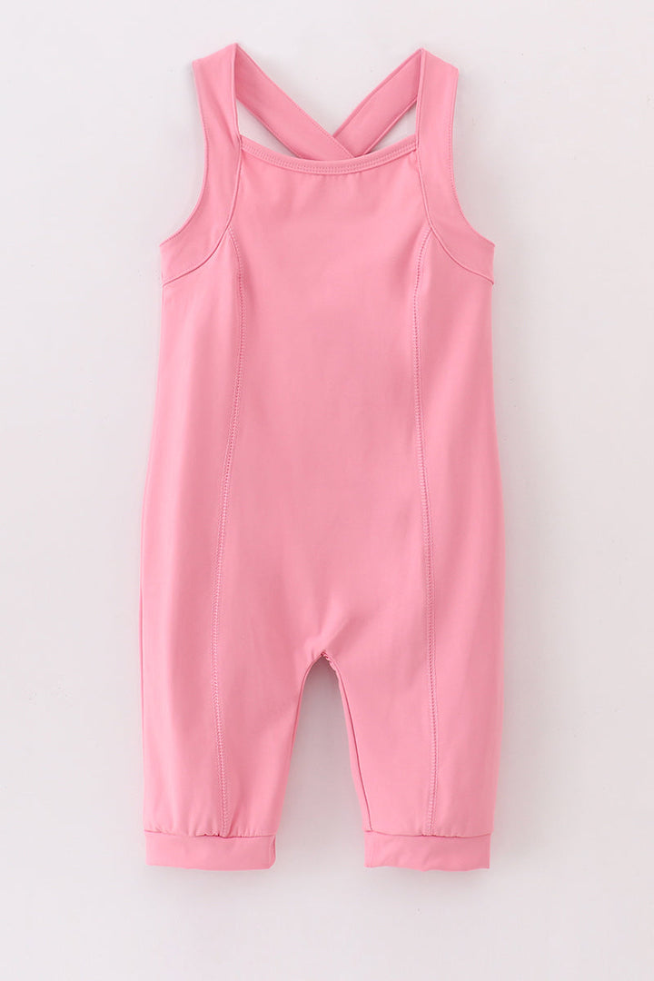 Pink Active Sporty Gymnastic Girl Overall