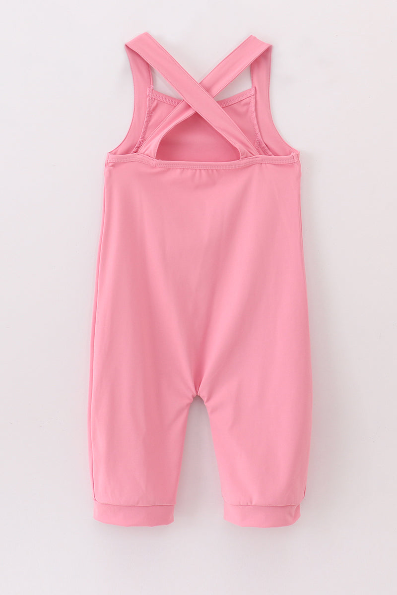 Pink Active Sporty Gymnastic Girl Overall