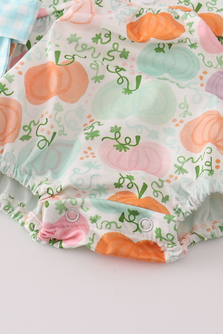 Pumpkin Print Ruffle Girl Bubble