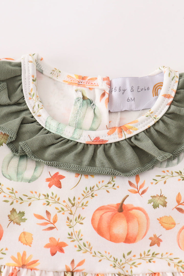 Green Pumpkin Ruffle Baby Set