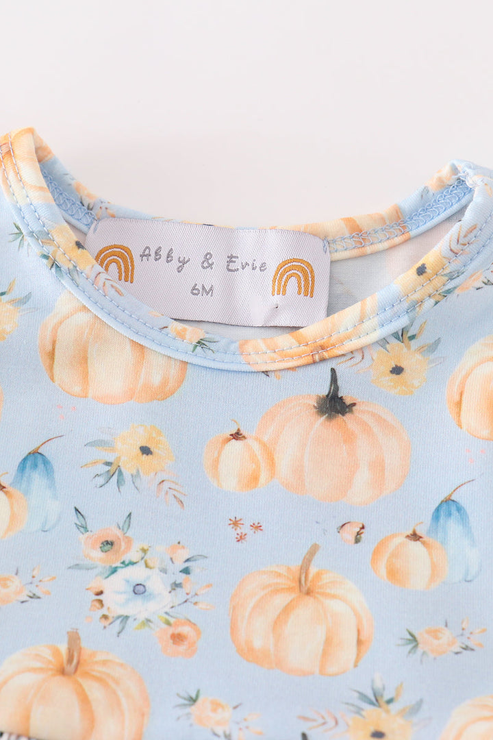 Pumpkin Print Ruffle Girl Bubble