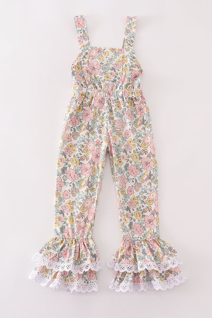 Floral Print Girl Jumpsuit