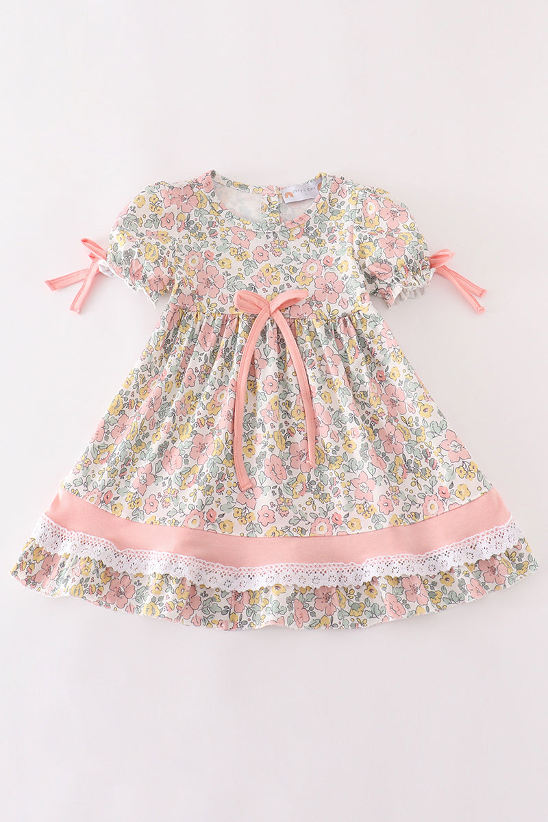 Pink Floral Print Mom&me Dress