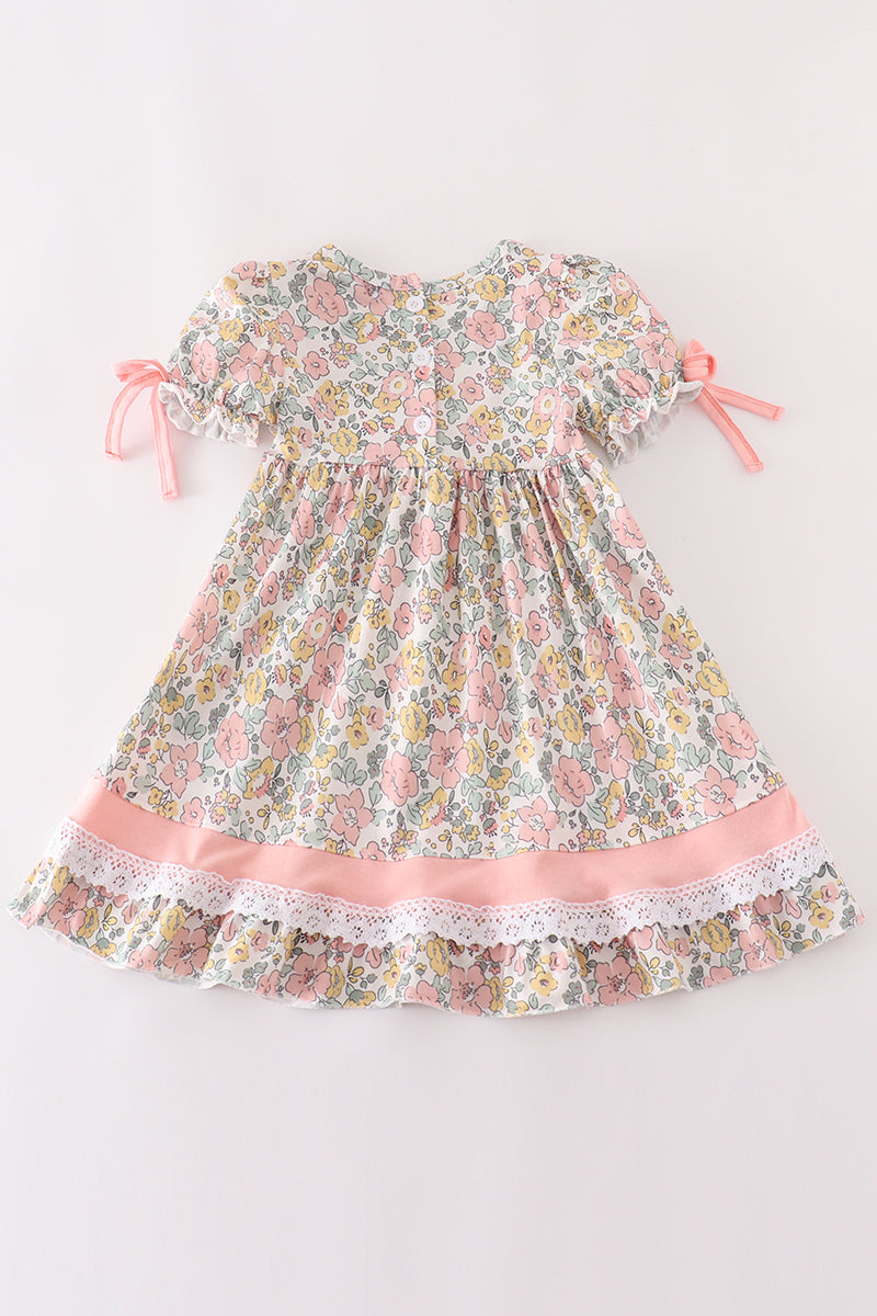 Pink Floral Print Mom&me Dress