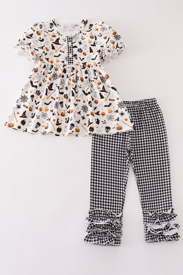 Halloween Plaid Girl Ruffle Set