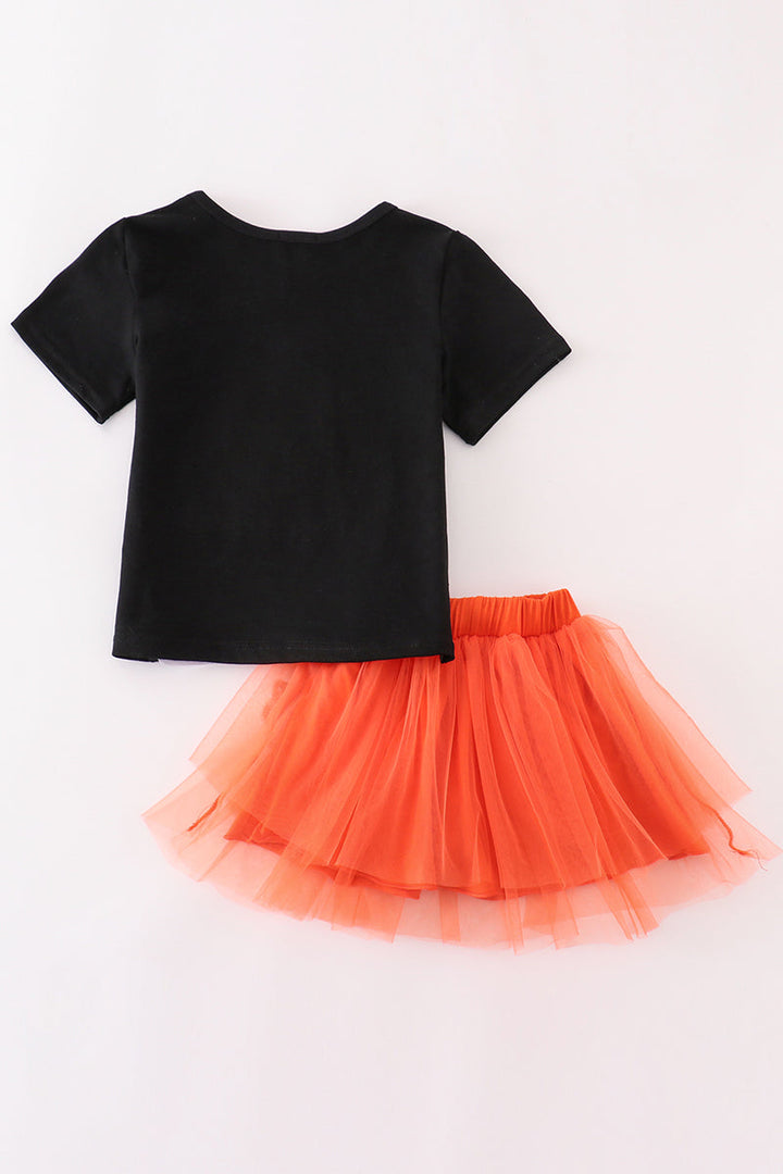 Halloween Trick Or Treat Ghost Sequin Tutu Skorts Set