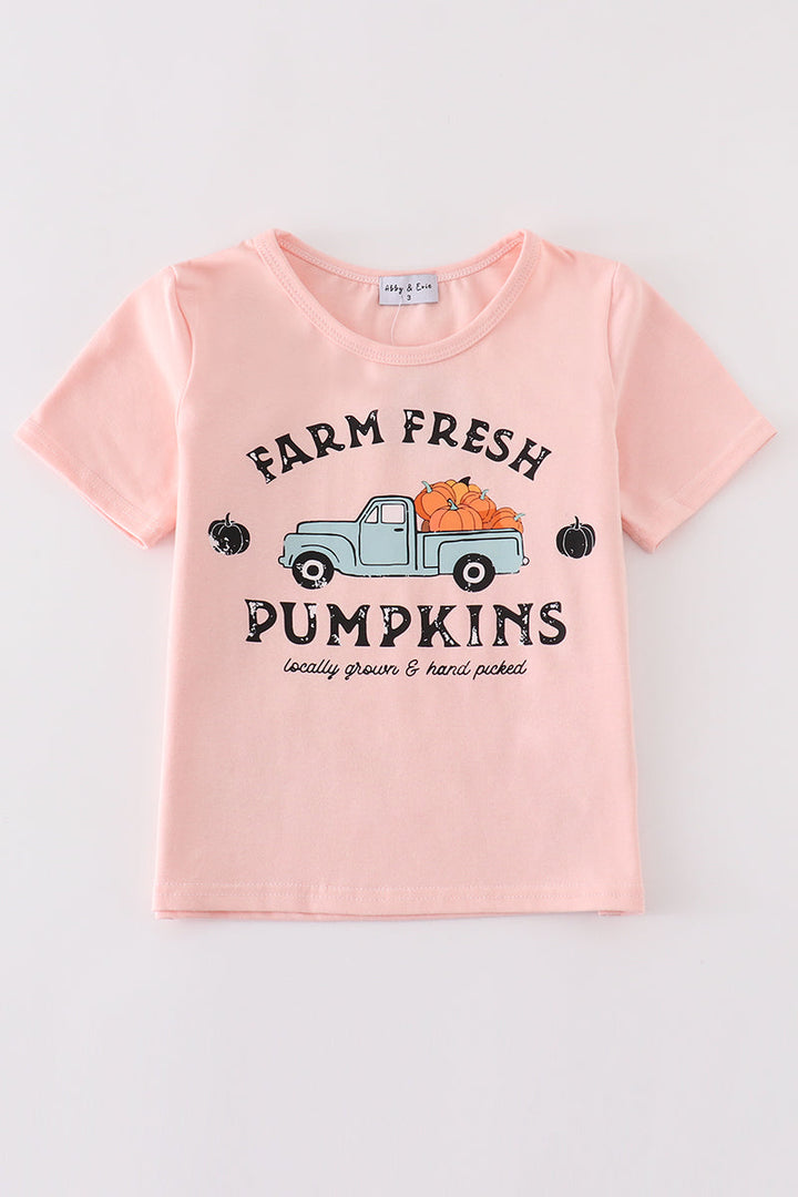 Pink Farm Fresh Pumpkins Girl Top