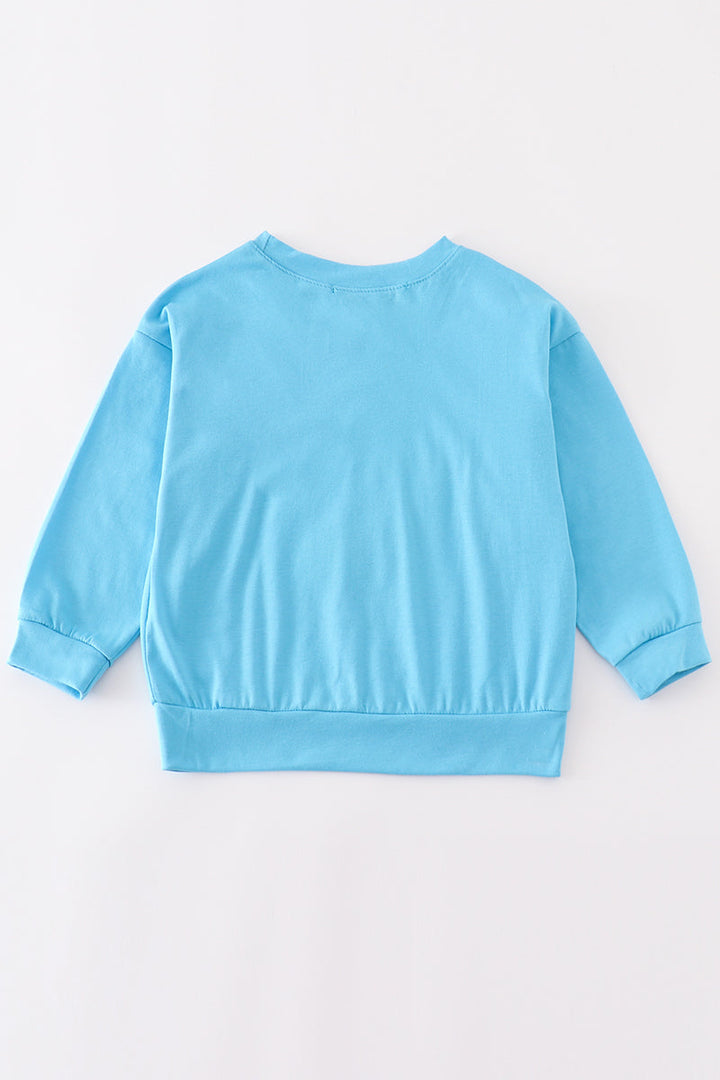 Blue Halloween Lil Boo Chenille Patch Boy Top