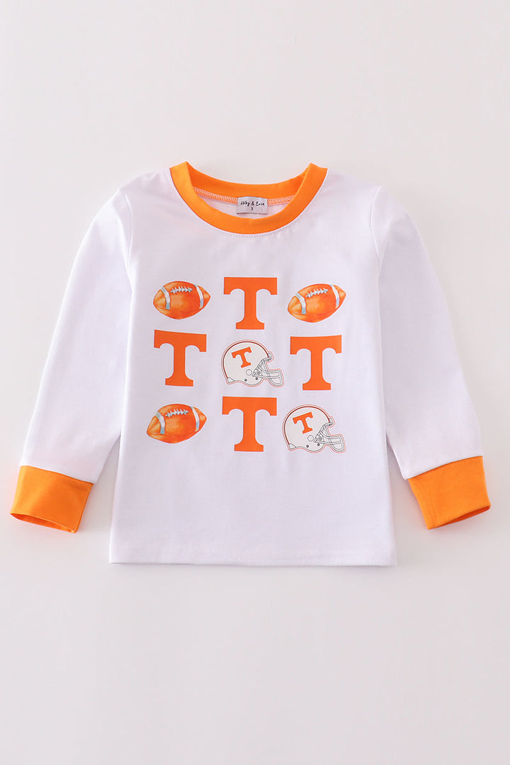 Orange Tennessee Football Boy Top