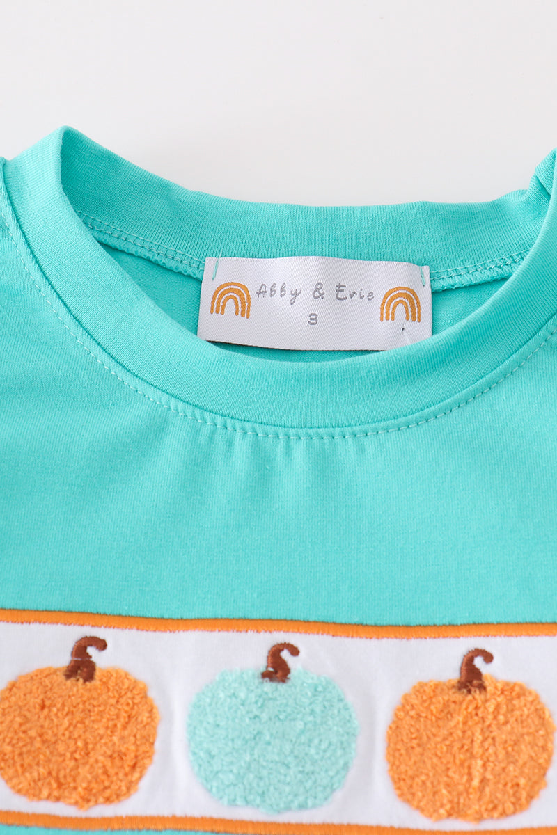 Pumpkin French Knot Boy Set