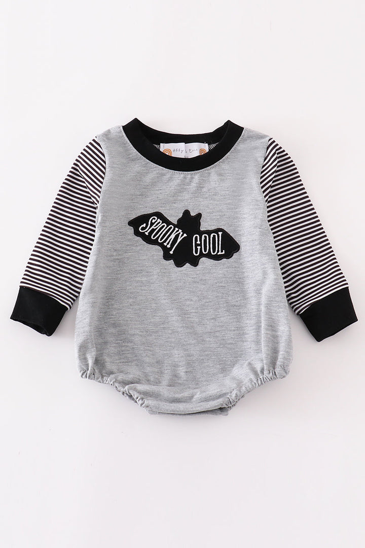 Grey Stripe Halloween Spooky Cool Boy Bubble