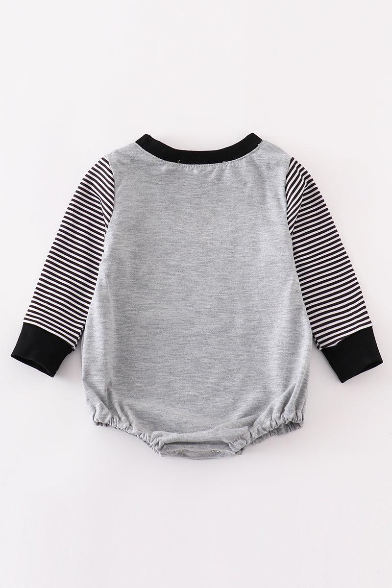 Grey Stripe Halloween Spooky Cool Boy Bubble