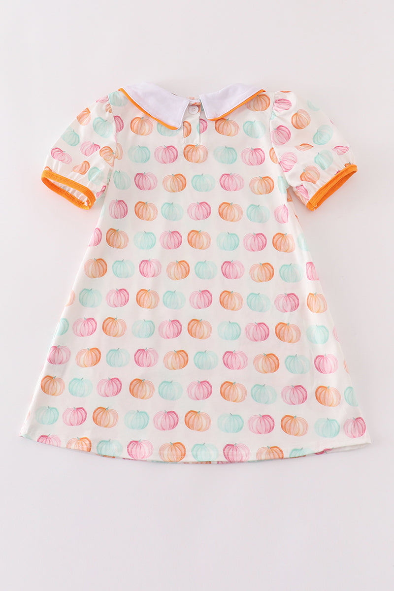 Pumpkin Print Girl Dress