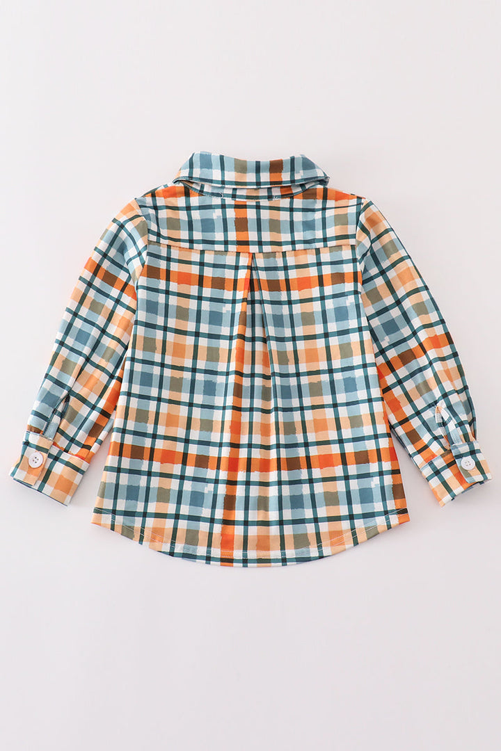 Green Plaid Dad&me Button Down Shirt