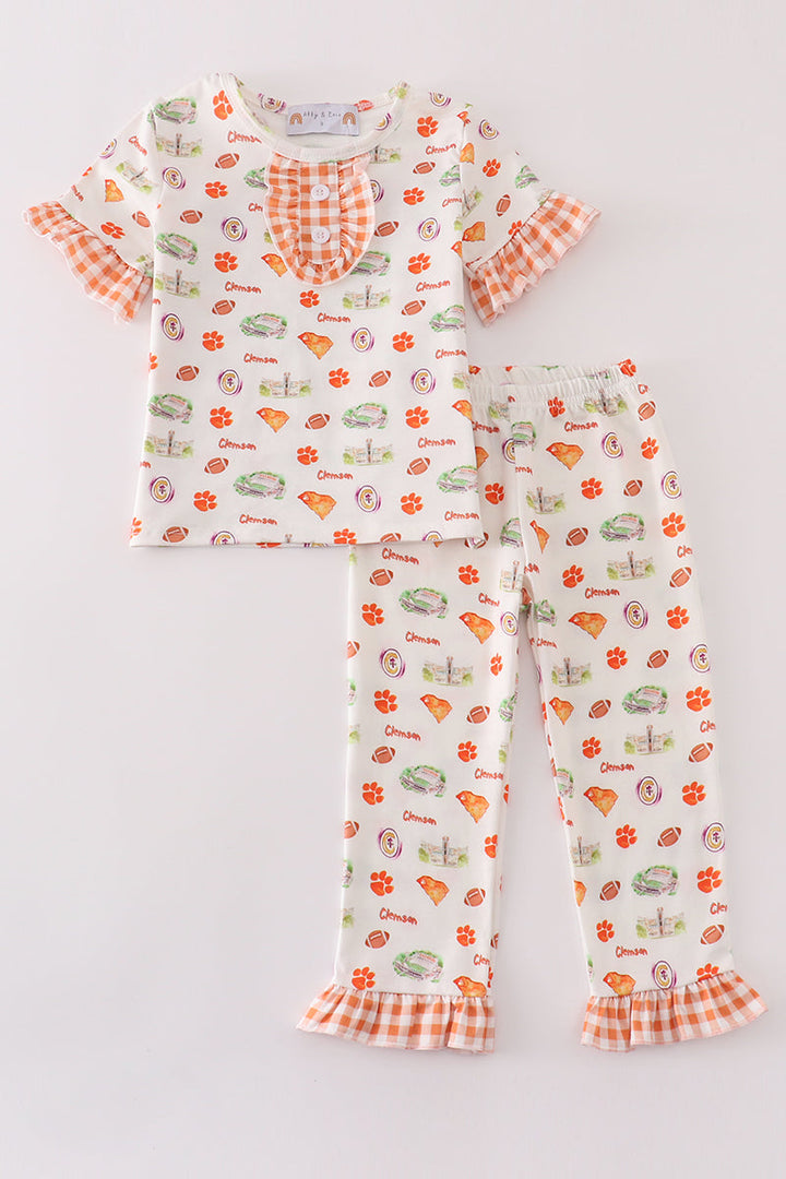 Clemson Football Baby Girl Pajamas Set