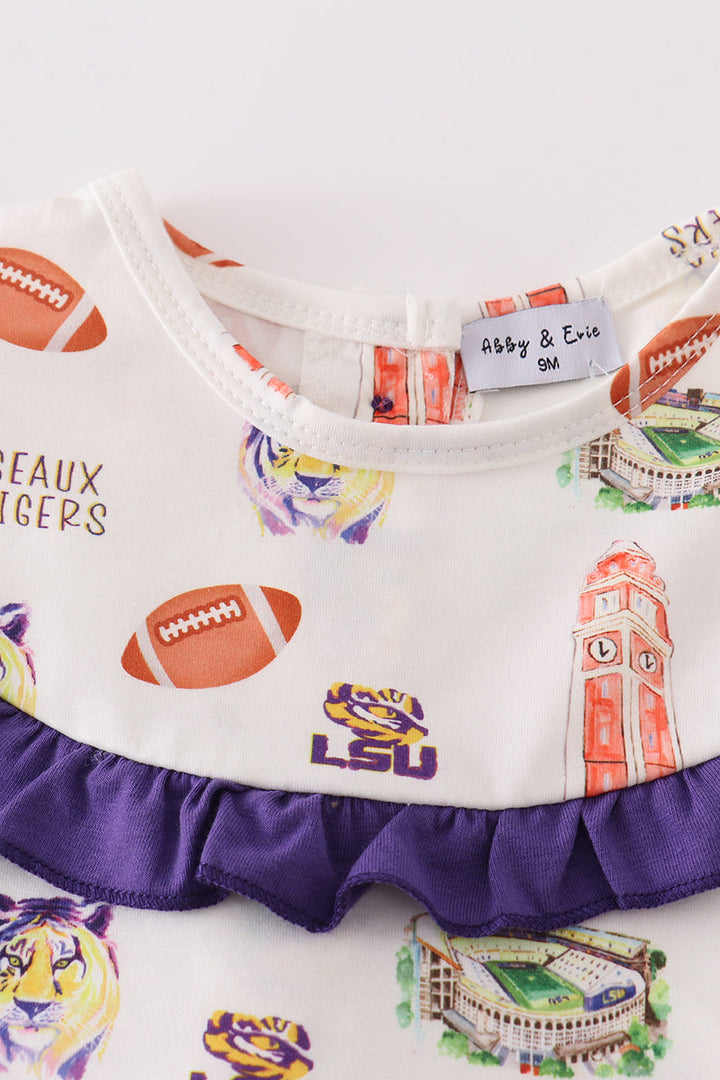 Purple Geaux Tiger Baby Girl Set