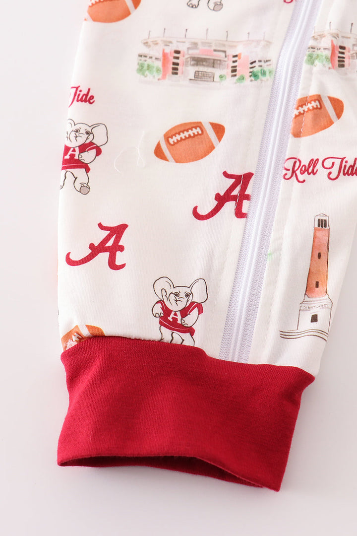 Maroon Roll Tide Football Boy Romper