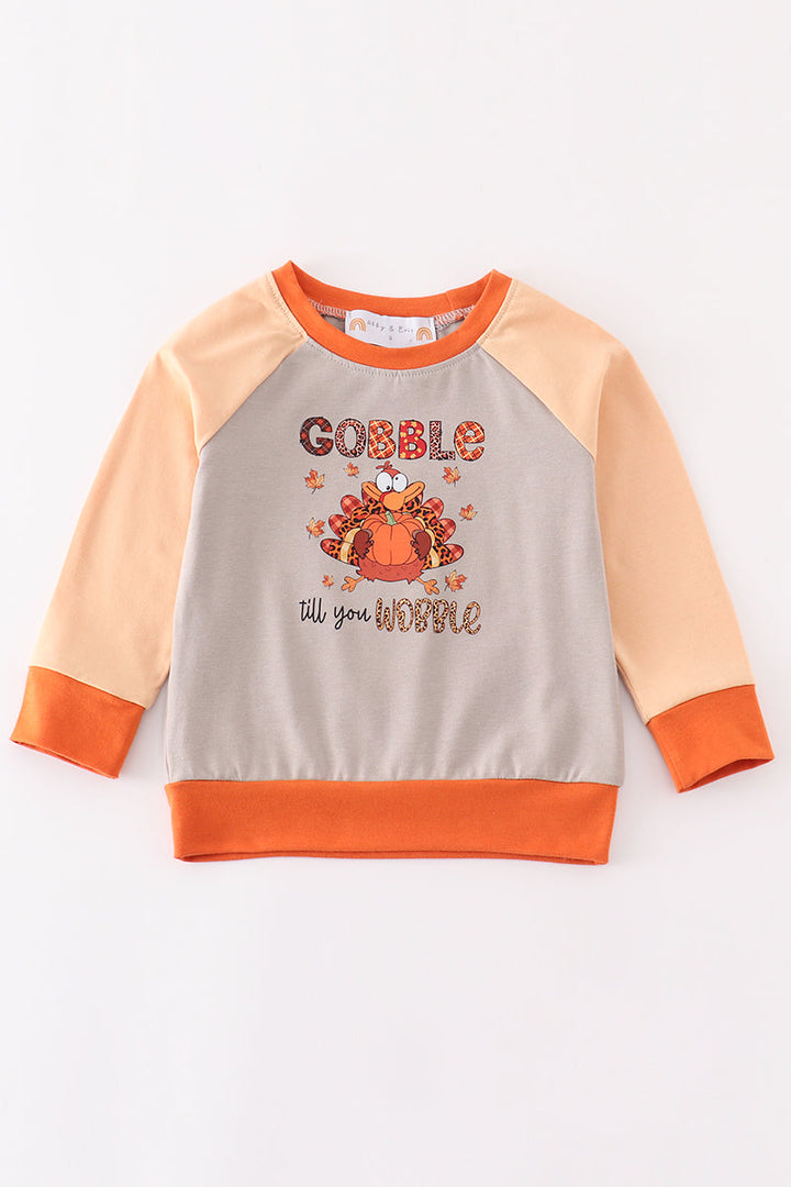 Thanksgiving Turkey Gobble Boy Top