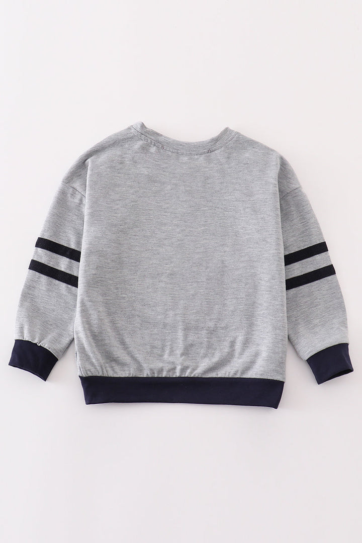 Grey Football Applique Boy Top