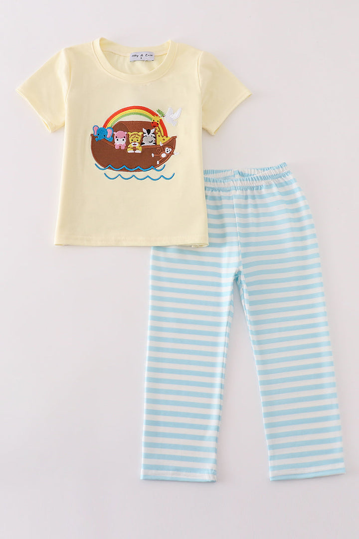 Yellow Noah's Ark Applique Boy Set