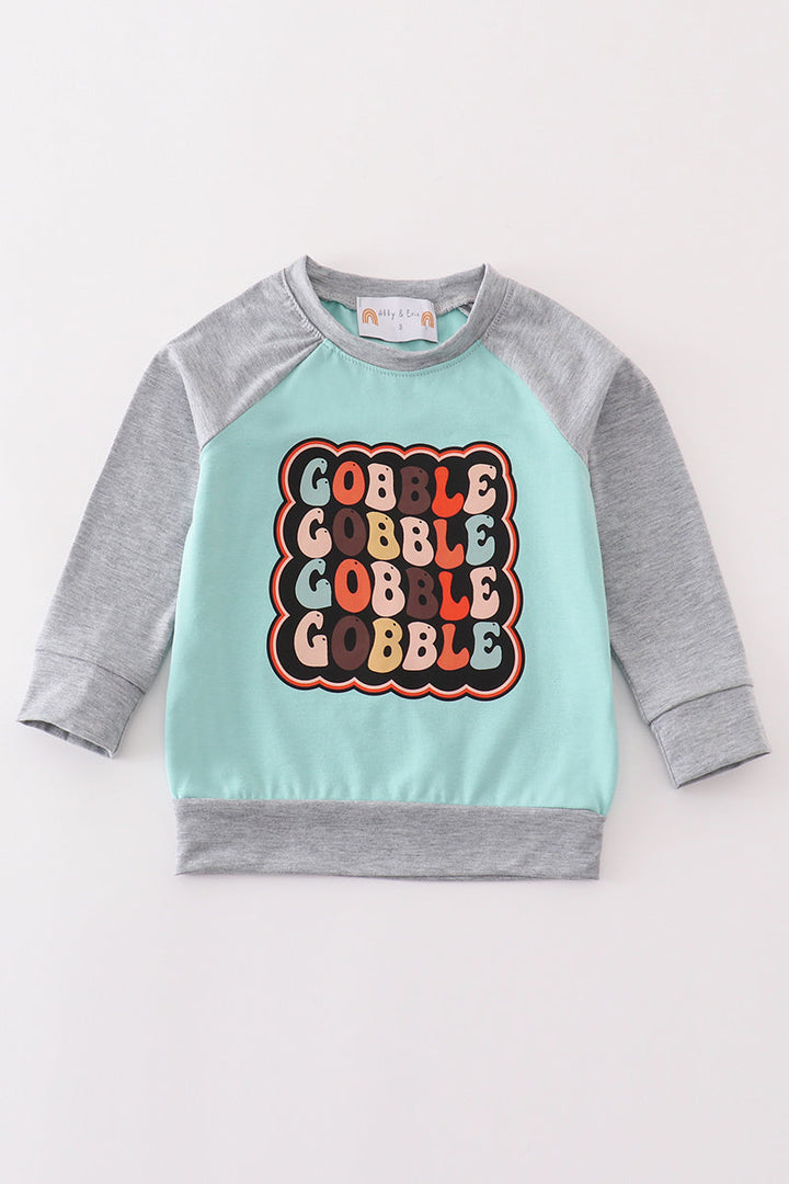 Thanksgiving Gobble Print Boy Top