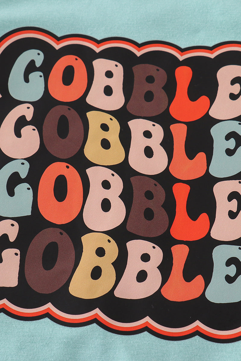 Thanksgiving Gobble Print Boy Top